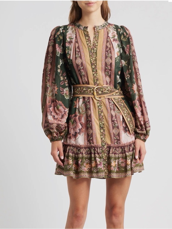 FARM Rio Dresses & Skirts - Flowering Garden Tree Long Sleeve Cotton Blend Mini dress